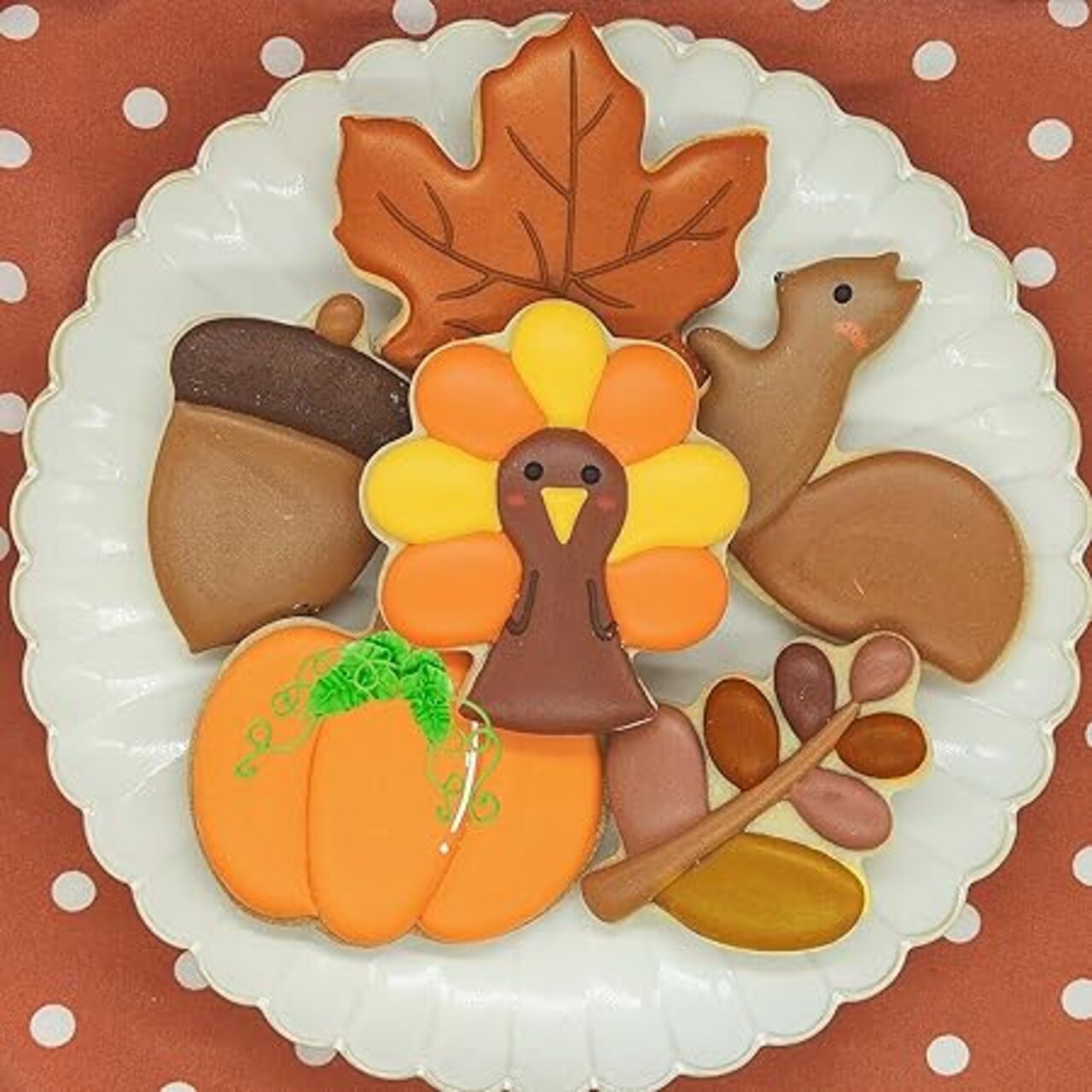 Thanksgiving Cookie Cutter Set – 6 Fall Shapes Cookie Cutters with Decorating Instructions